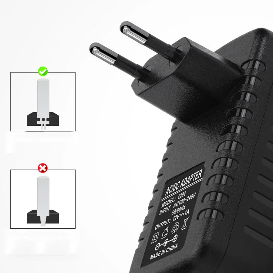 12V DC Power Supply Adapter 1A/2A/3A – LED Strips & Routers
