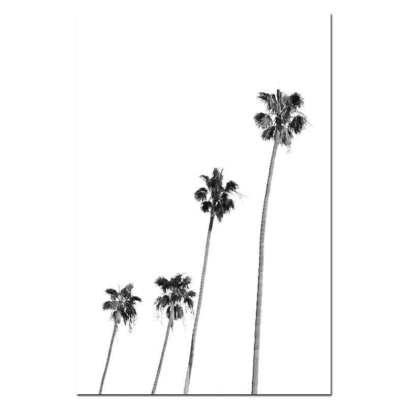Black & White Palm Tree Canvas Print | Tropical Wall Art Canvas Wall Print Peaceful Pleasures Health and Wellness A 50x70cm Unframed