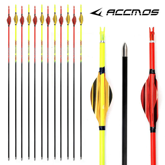 Pure Carbon ID4 Arrow Spine 400 1000 Shaft Feather Compound Recurve Peaceful Pleasures Health and Wellness orange sp400