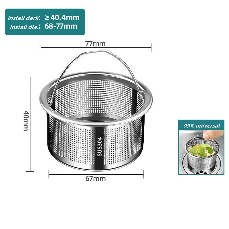 Stainless Steel Kitchen Sink Strainer & Drain Filter Basket