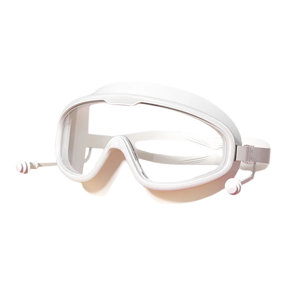 Kids Swim Goggles Anti Fog Swimming Goggles Large Frame HD Swim Glasses UV Protection Swimming Goggles for Diving Snorkeling Peaceful Pleasures Health and Wellness WHITE