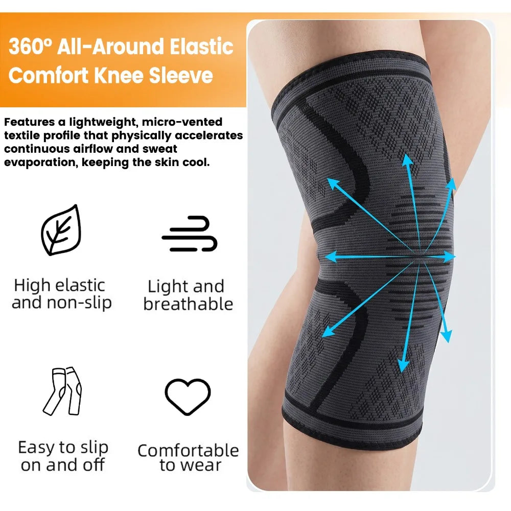 Knee Support Sleeve for Knee Pain, Breathable Compression Knee Brace for Running Cycling Basketball Gym Arthritis Relief Peaceful Pleasures Health and Wellness