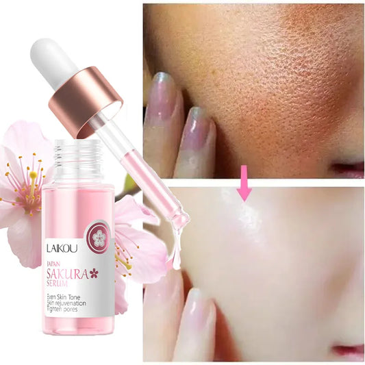 Sakura Whitening Face Serum Anti Aging Fade Fine Lines Tighten Pores Improve Melanin Pigment Dull Moisturizer Brighten Skin Care Peaceful Pleasures Health and Wellness