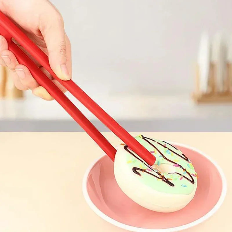 Silicone Food Tongs | Non-Slip BBQ & Salad Cooking Clips