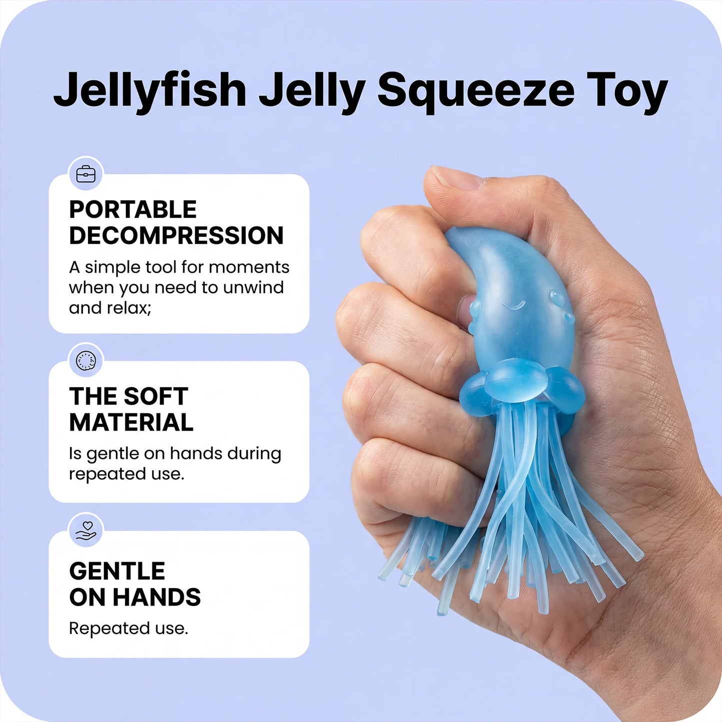 Jellyfish Squeeze Toy | Soft TPR Sensory Fidget Squish Ball