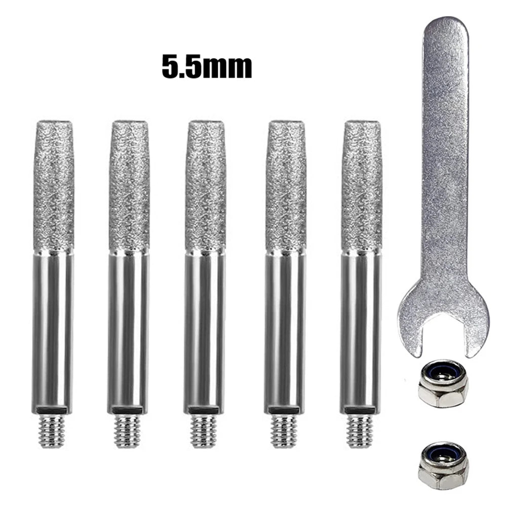 Lot Chainsaw Sharpener Cylindrical Burr 4 8 Parts Grinding Head Chain
