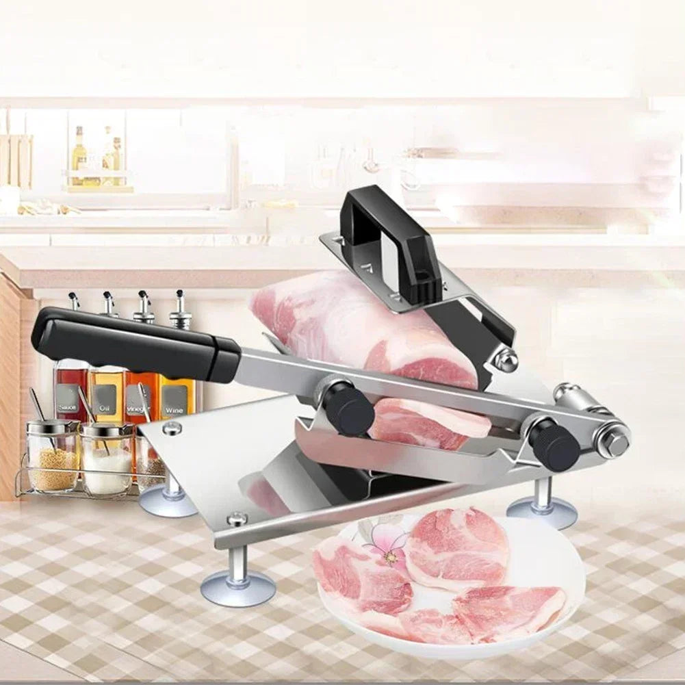 Manual Meat Slicer – Adjustable Stainless Steel Blade | 0.25–8mm