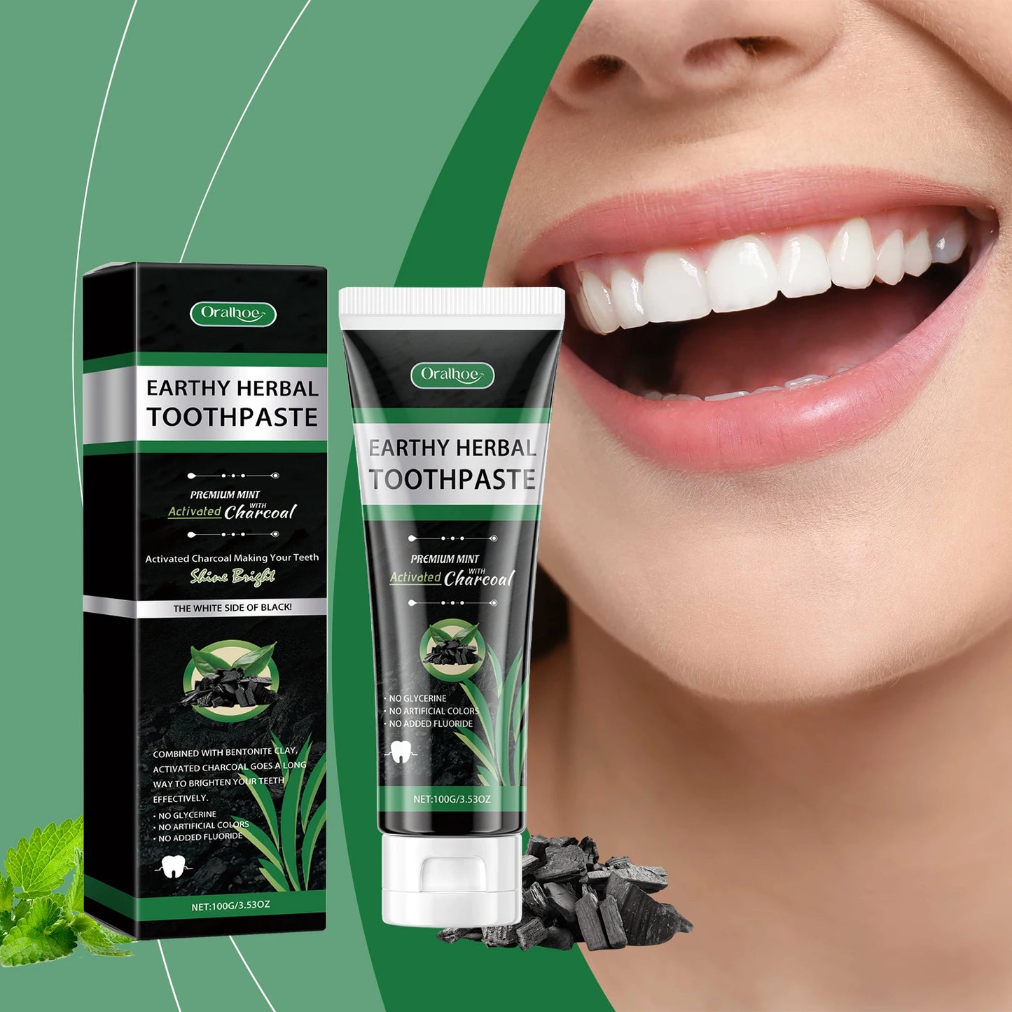 Oralhoe Herbal Mint Toothpaste – Stain Removal & Gum Care