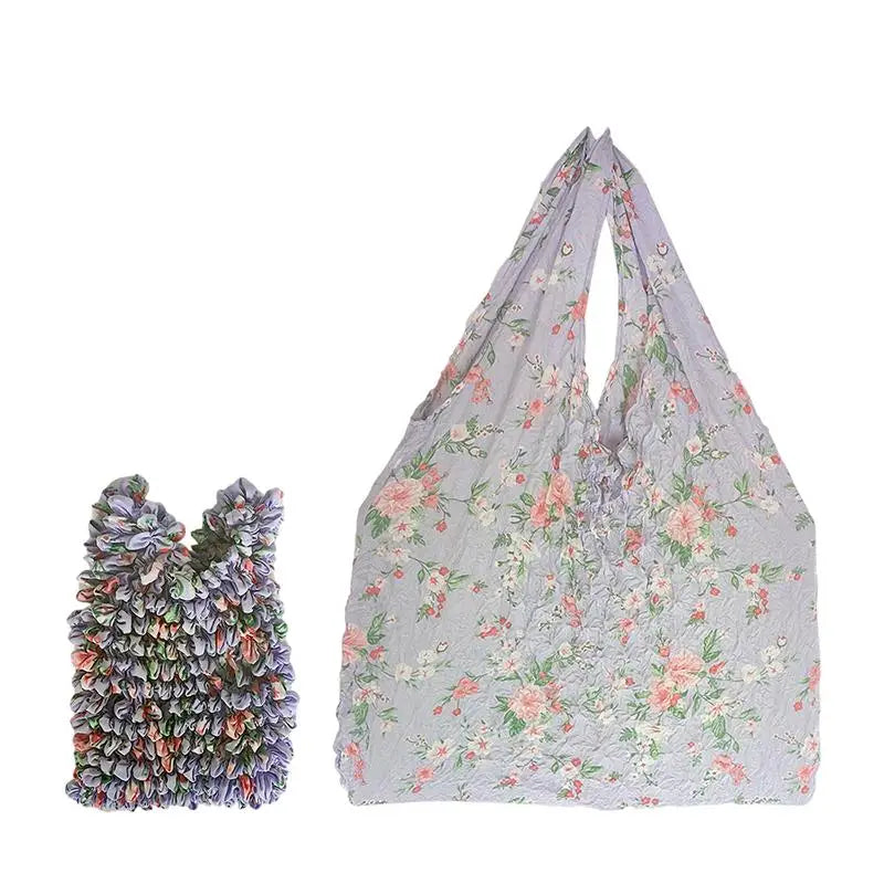 Foldable Pleated Stretch Shopping Bag | Large Capacity Tote