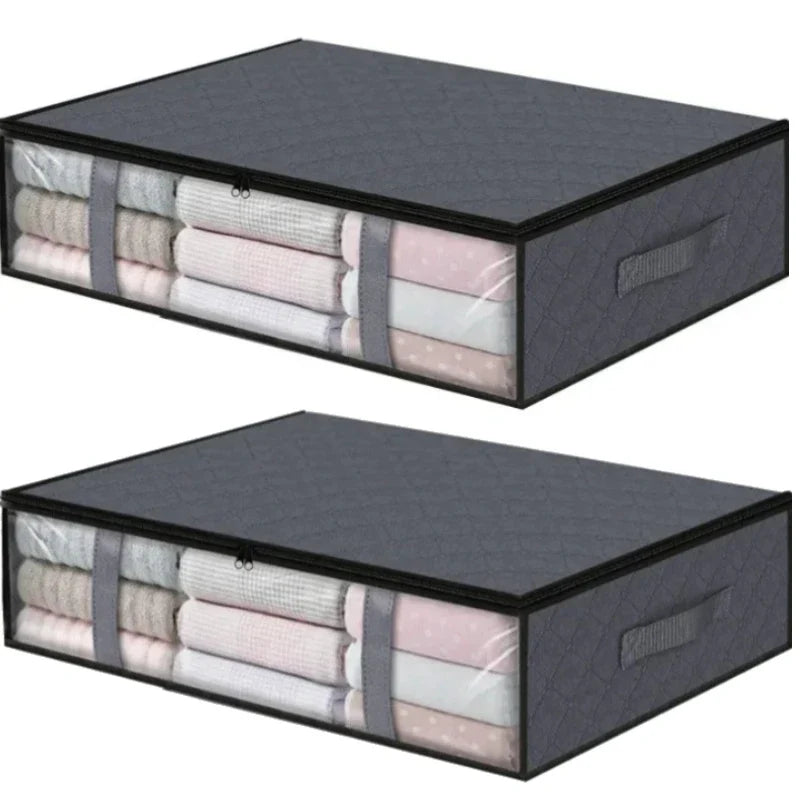 Under Bed Storage Bag – Large Foldable Dustproof Quilt Organizer