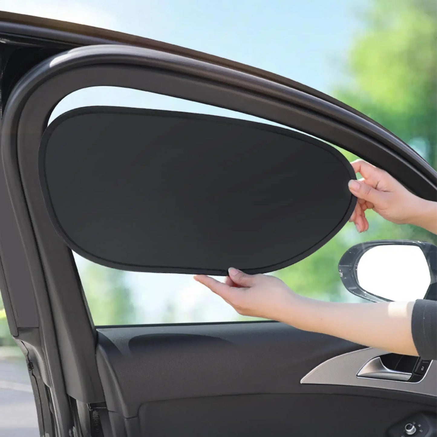 Car Side Window Sun Shade 2PCS Electrostatic UV Protection Static Cling Sunshade For Privacy, SUV Sedan Road Trip Driving Peaceful Pleasures Health and Wellness