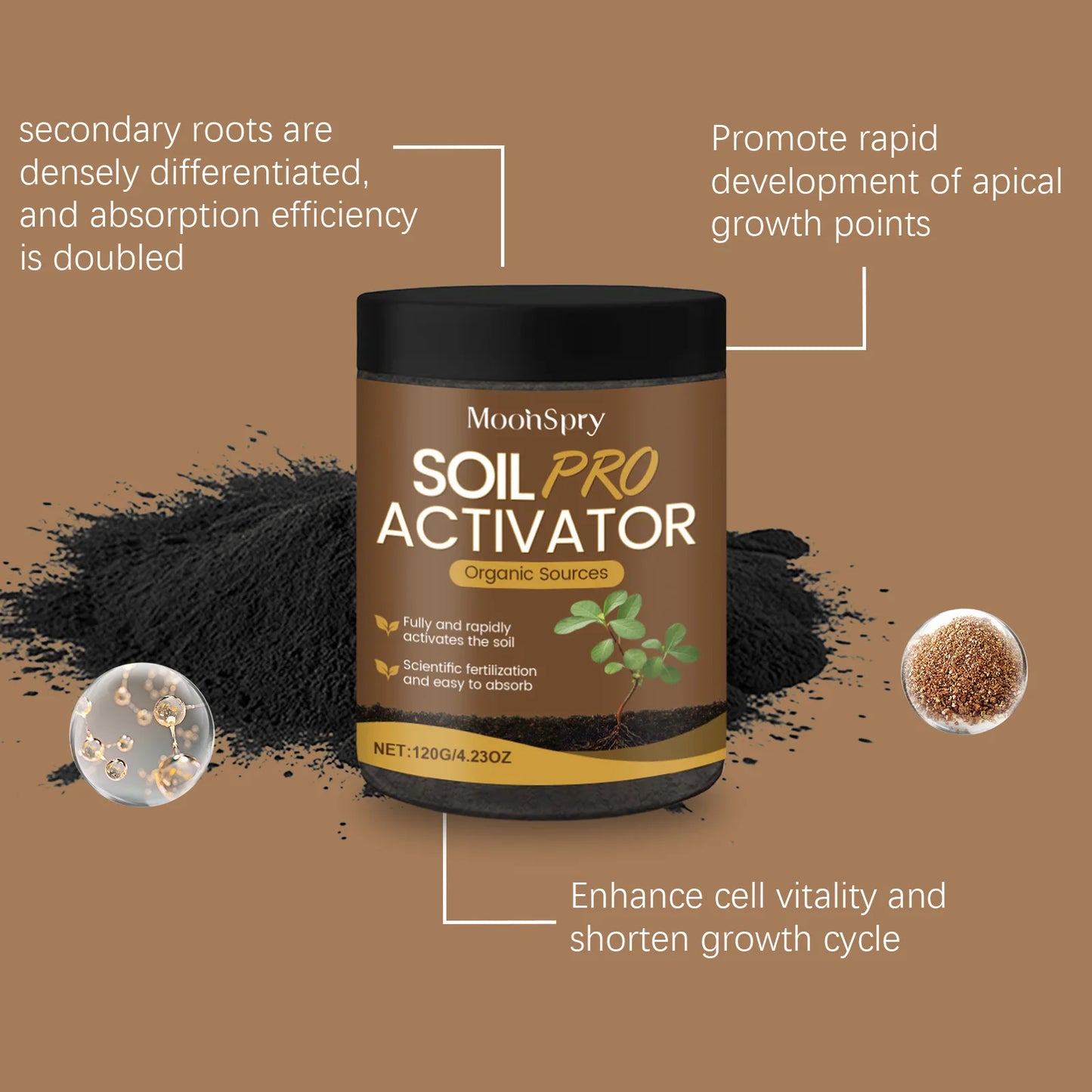 MOONSPRY 120g Soil Nutrition Powder | Root Growth Activator