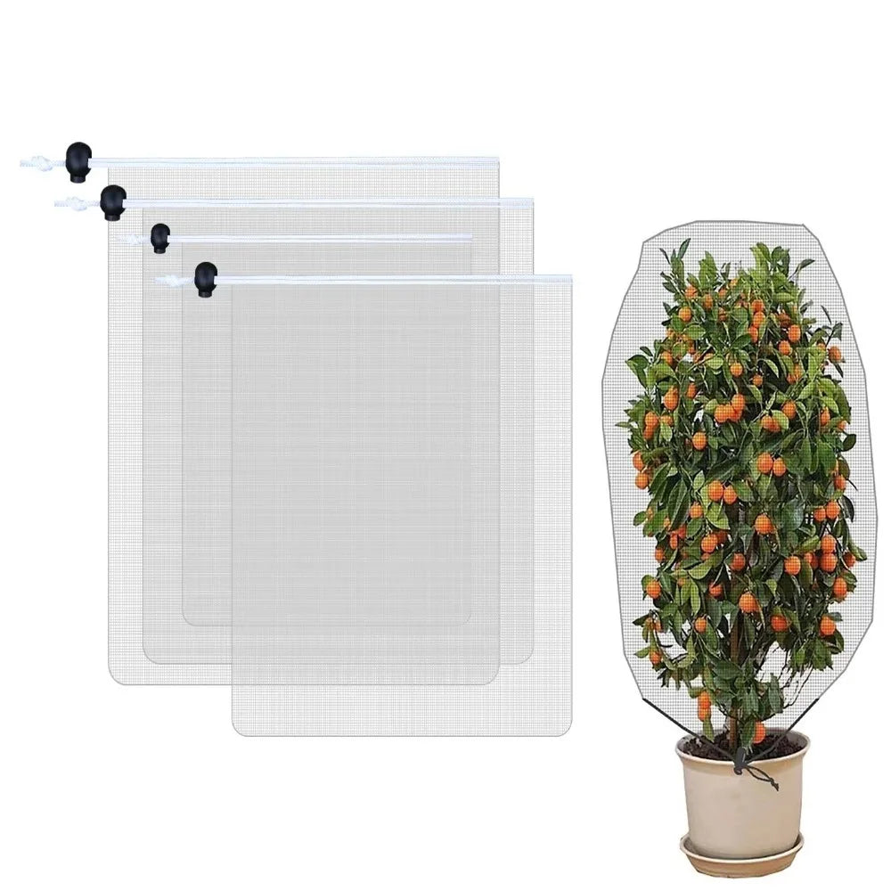 2-Pack Plant Insect & Bird Protection Net Bags | Drawstring Cover