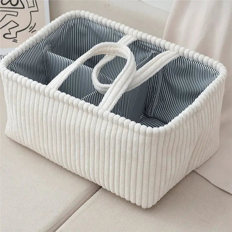 A36T-Large Capacity Diaper Bag Wet Storage Bag Grid Storage Fabric Bag Storage Basket Diaper Brown Peaceful Pleasures Health and Wellness