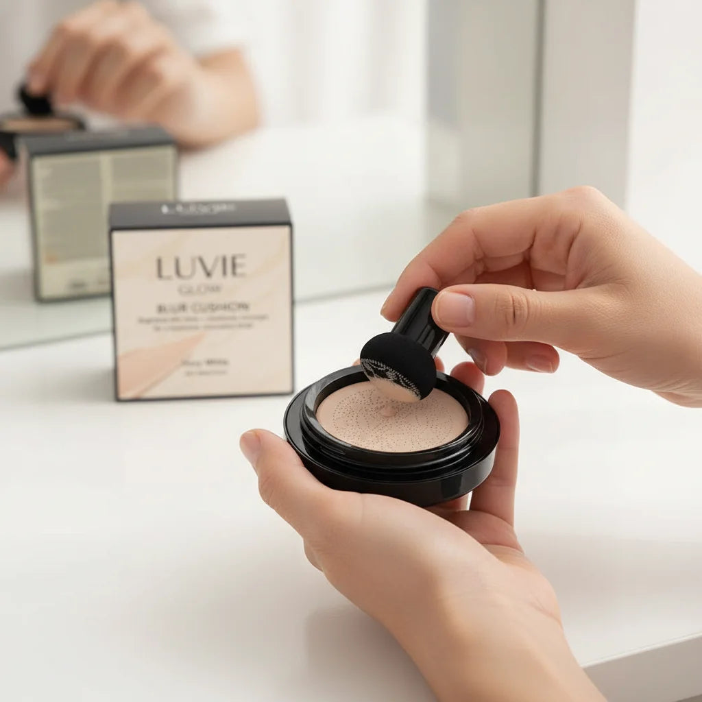 Face Foundation Concealer Cushion Lightweight Long-lasting Hydration Excellent Coverage Portable Cushion Cosmetic Korea Make up Peaceful Pleasures Health and Wellness
