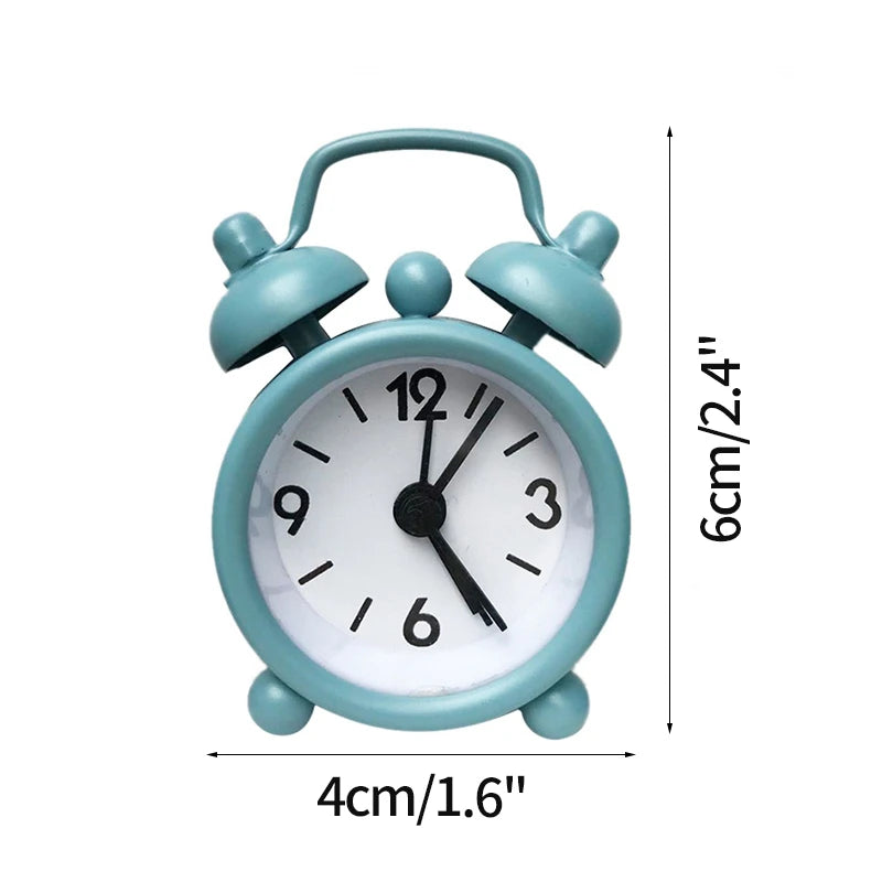 Nordic Style Retro Quartz Alarm Clock – Silent, Night Light, Metal Stand