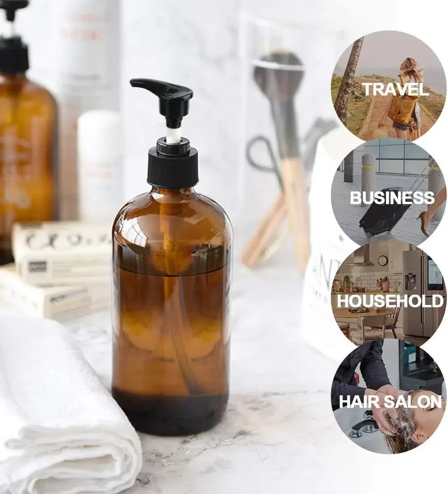 1PCS 300/500ML Portable Empty Pump Dispenser Bottles Shampoo and Conditioner Dispenser Durable Refillable Containers Peaceful Pleasures Health and Wellness