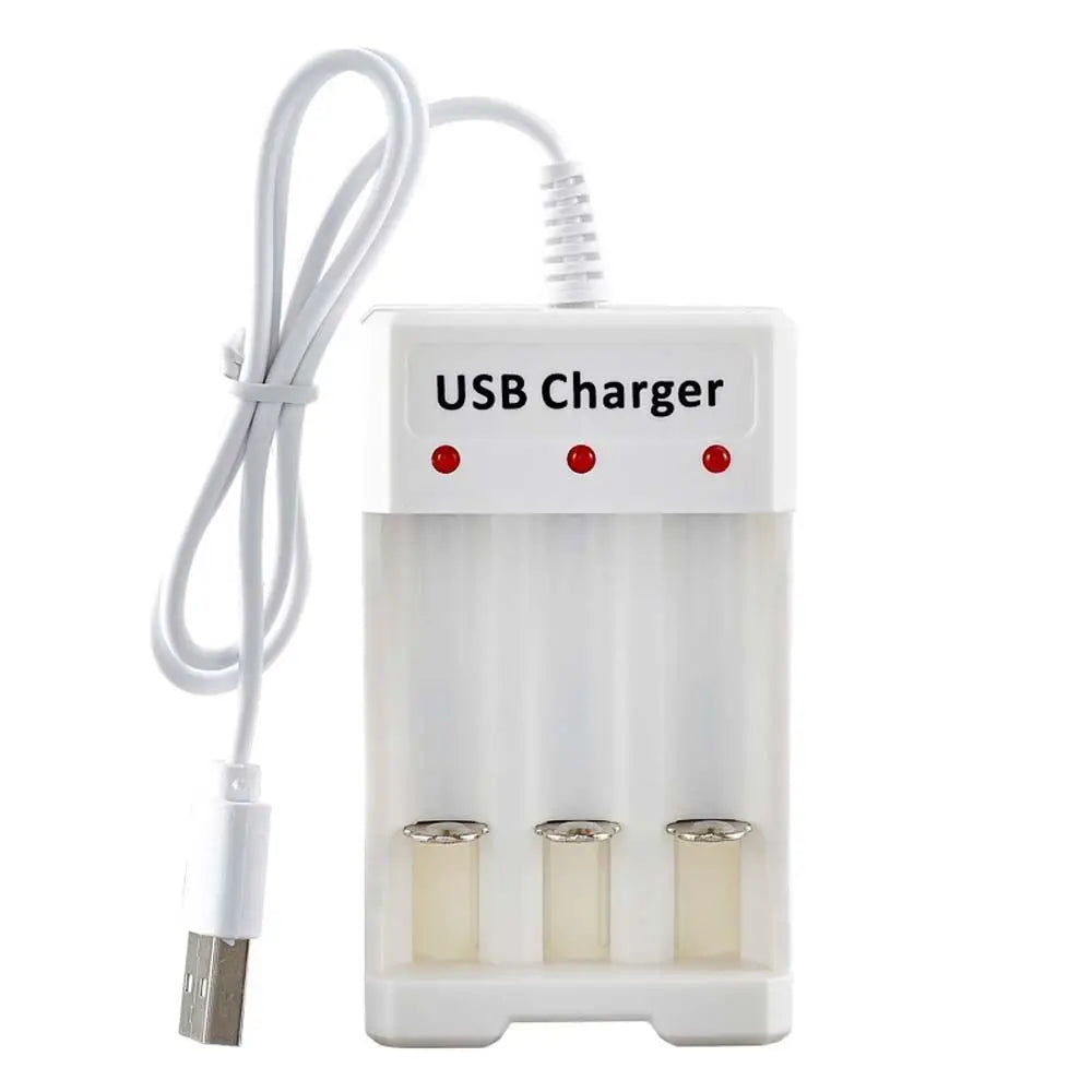 Charger AA Battery Charging Charge Dock Batteries USB Charger Battery Charging Station Lithium Battery Charger Battery Charger Peaceful Pleasures Health and Wellness 3 Slots