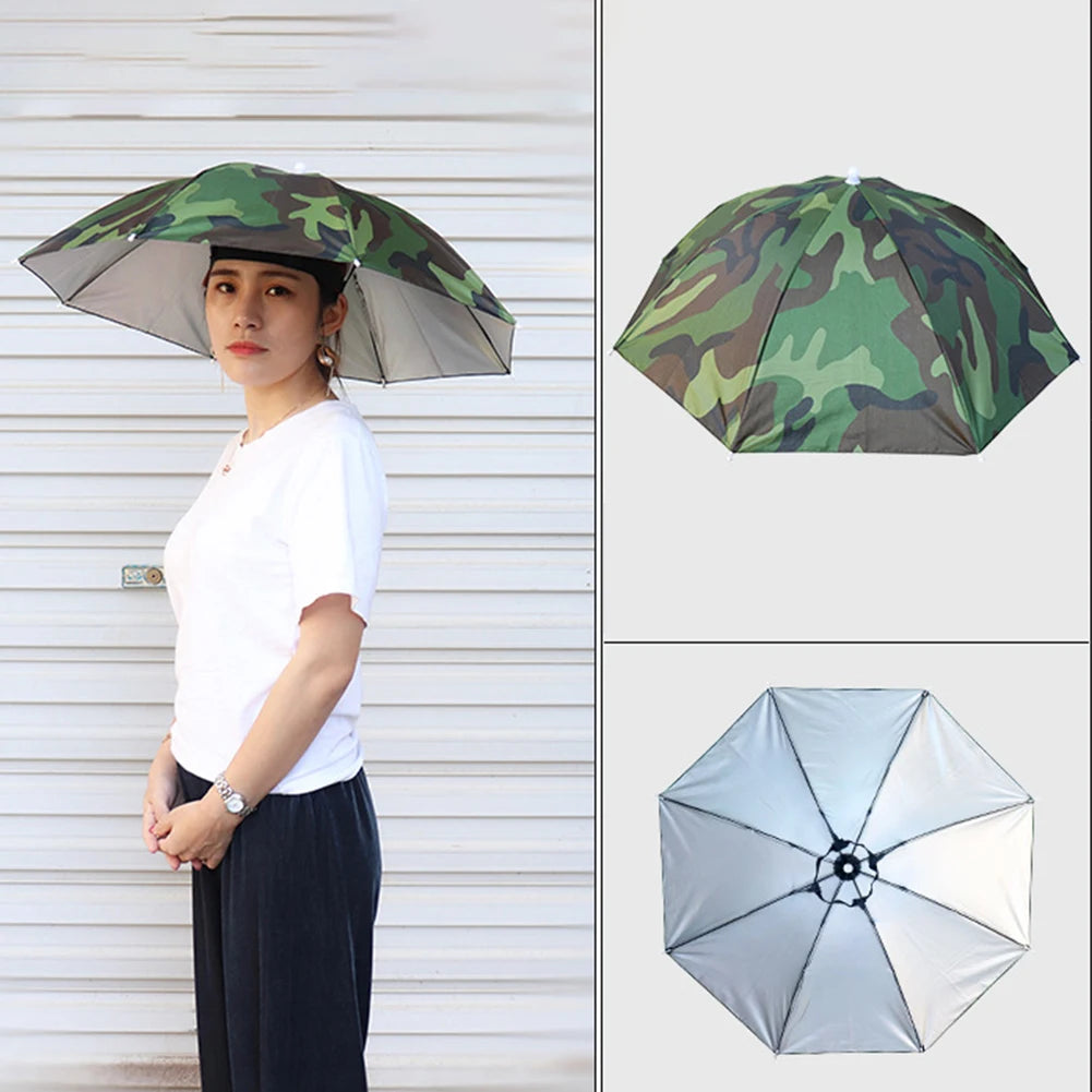 Hands-Free Umbrella Hat Cap – 27" UV & Waterproof, Fishing Peaceful Pleasures Health and Wellness