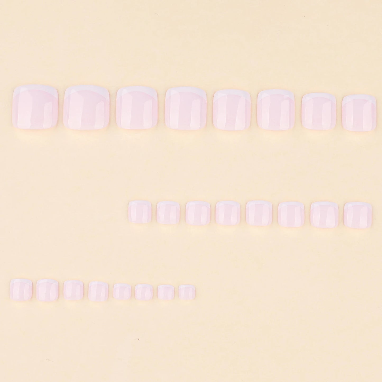 French White False Toe Nails 24pcs Simple Design Full Cover Acrylic Fake Toe Nails Press On Toenails Short Square Diy Manicure Peaceful Pleasures Health and Wellness