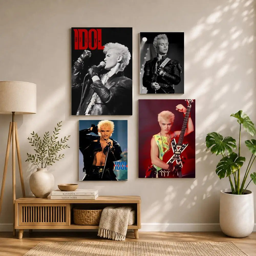 Singer B-Billy IdolS Poster HD Self Adhesive Waterproof Wall Art Ideal for Home Office Dorm Bedroom Great Gift Peaceful Pleasures Health and Wellness
