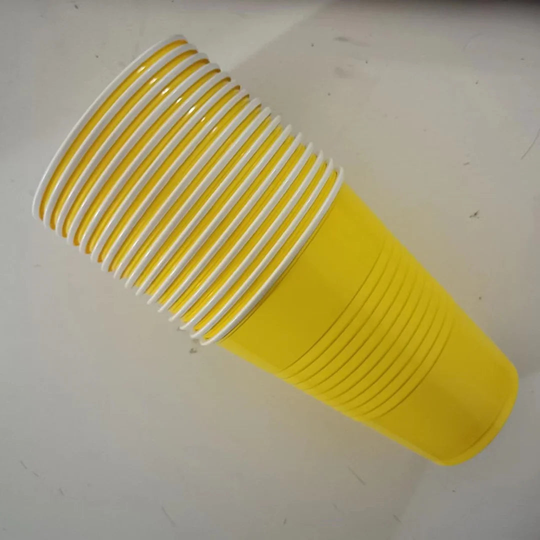 10PCS 16 OZ Party Cups for Home Party Birthday Wedding Peaceful Pleasures Health and Wellness YELLOW