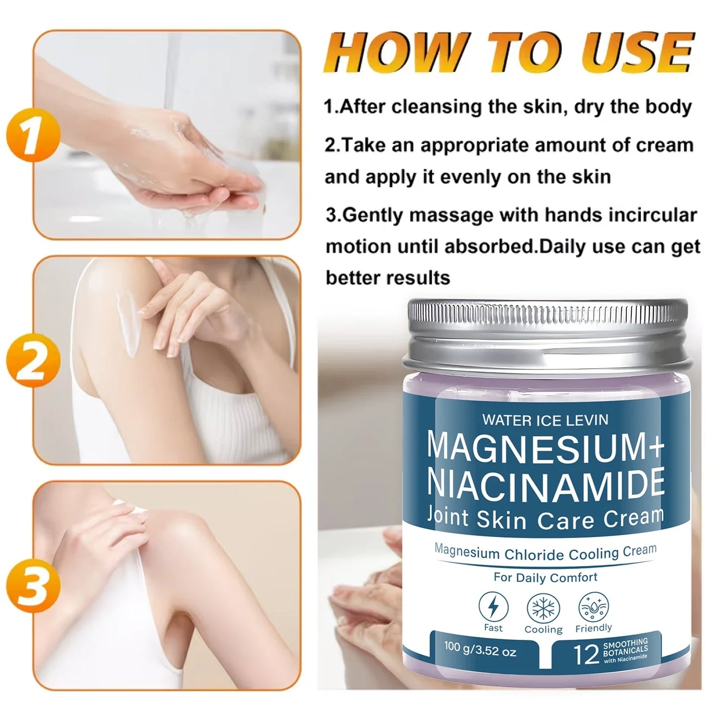 Magnesium Chloride Cooling Body Cream – Niacinamide & Bee Venom