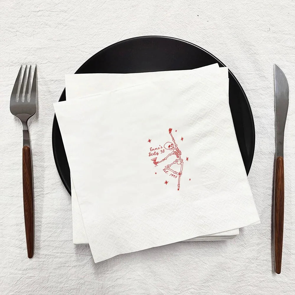 Death to My 20s Custom Napkins | RIP 30th Birthday Party 20pc Party Napkins Peaceful Pleasures Health and Wellness