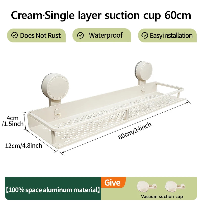 No-Drill Suction Cup Wall Rack | Kitchen & Bathroom Organizer