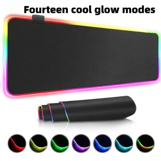 RGB Gaming Mouse Pad | 14 Glow Modes & Non-Slip Base RGB Gaming Mouse Pad Peaceful Pleasures Health and Wellness