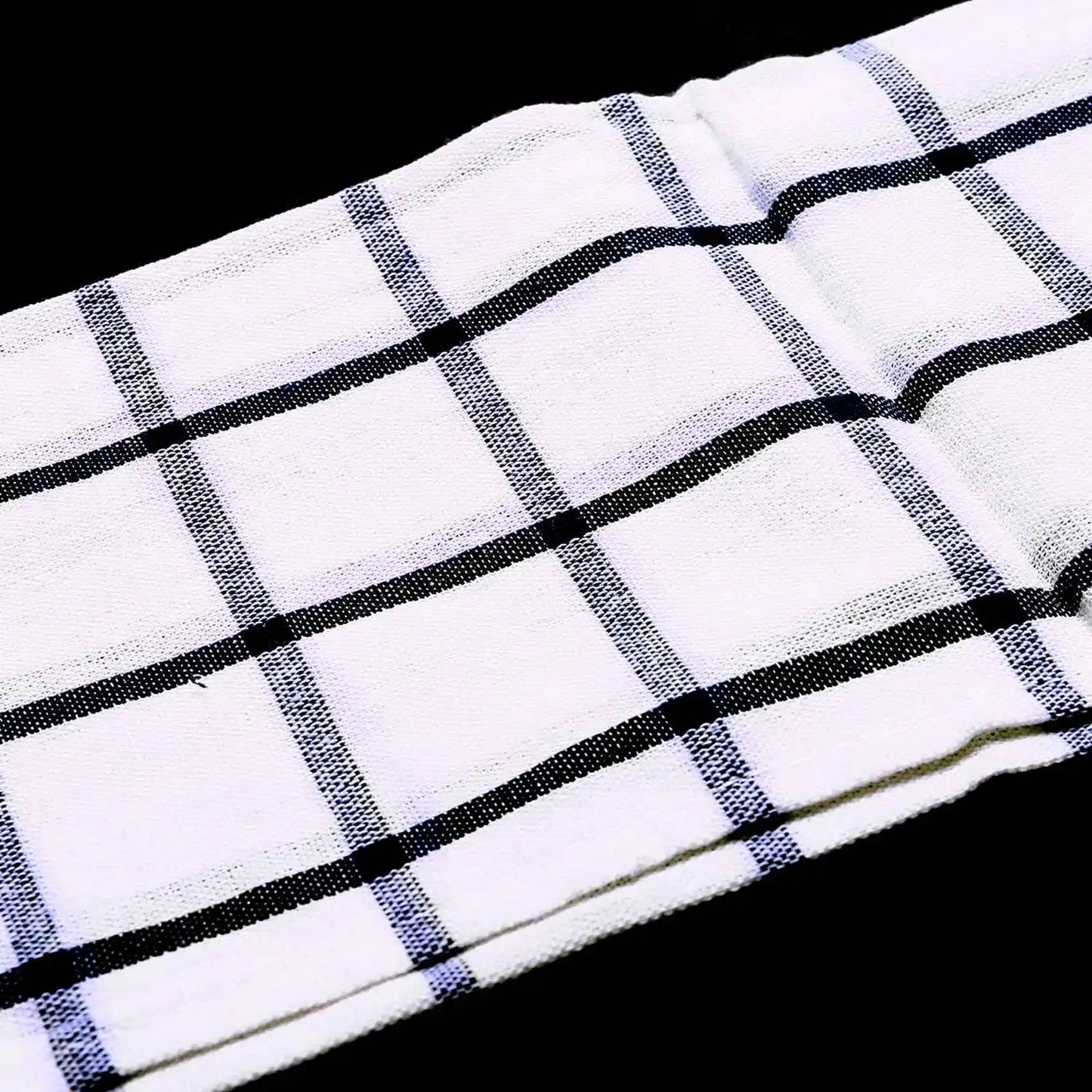 6-Piece Blue White Plaid Cotton Tea Towels | Kitchen Dish Towels Cotton Kitchen Towels Peaceful Pleasures Health and Wellness