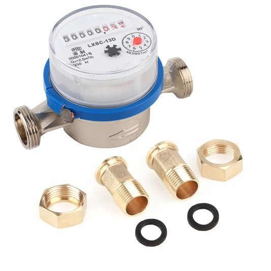 Cold Water Meter Highest Quality Materials Easy To Install Resistant To Corrosion Water Meter for Measuring Home Garden Water Peaceful Pleasures Health and Wellness Default Title