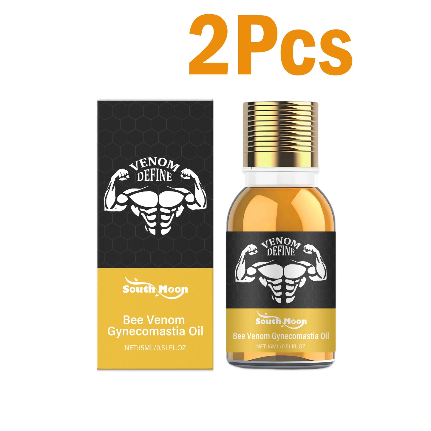 Men's Bee Venom Chest Firming Sculpting Massage Oil – 15ml Peaceful Pleasures Health and Wellness 2 x 15ml Boxed