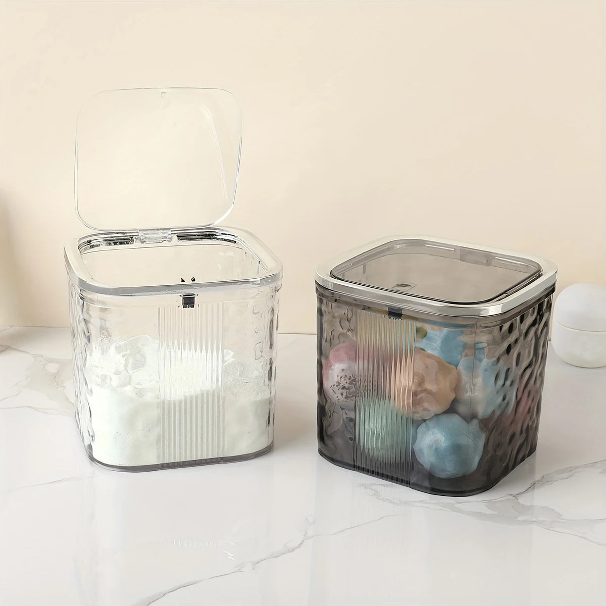 Laundry & Dishwasher Pods Container – Waterproof Square PET Storage Box for Laundry Room Organization