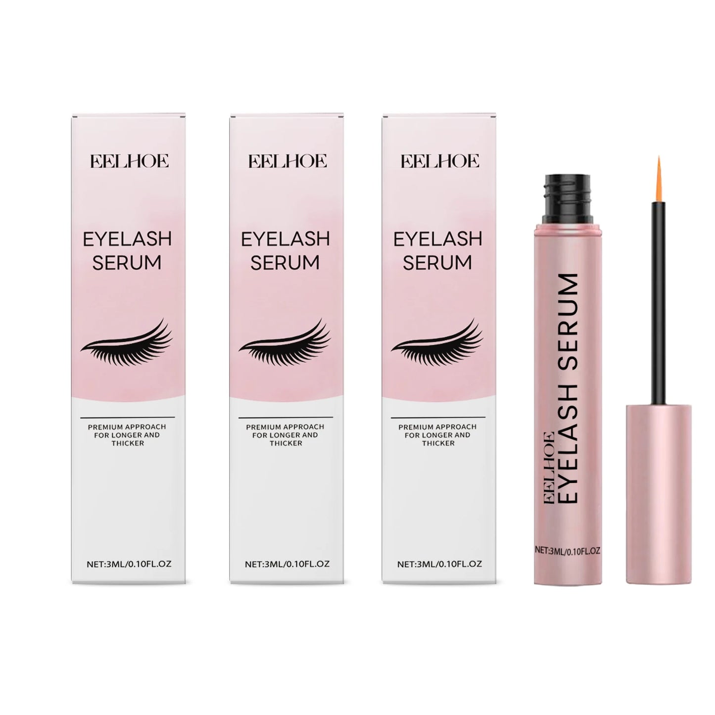 EELHOE Mascara Moisturizing Essence Lengthen Lash Promote Eyelashes Growth Thicker Curlier Prevent Baldness Eyelash Growth Serum Peaceful Pleasures Health and Wellness 3 X 3ml Boxed