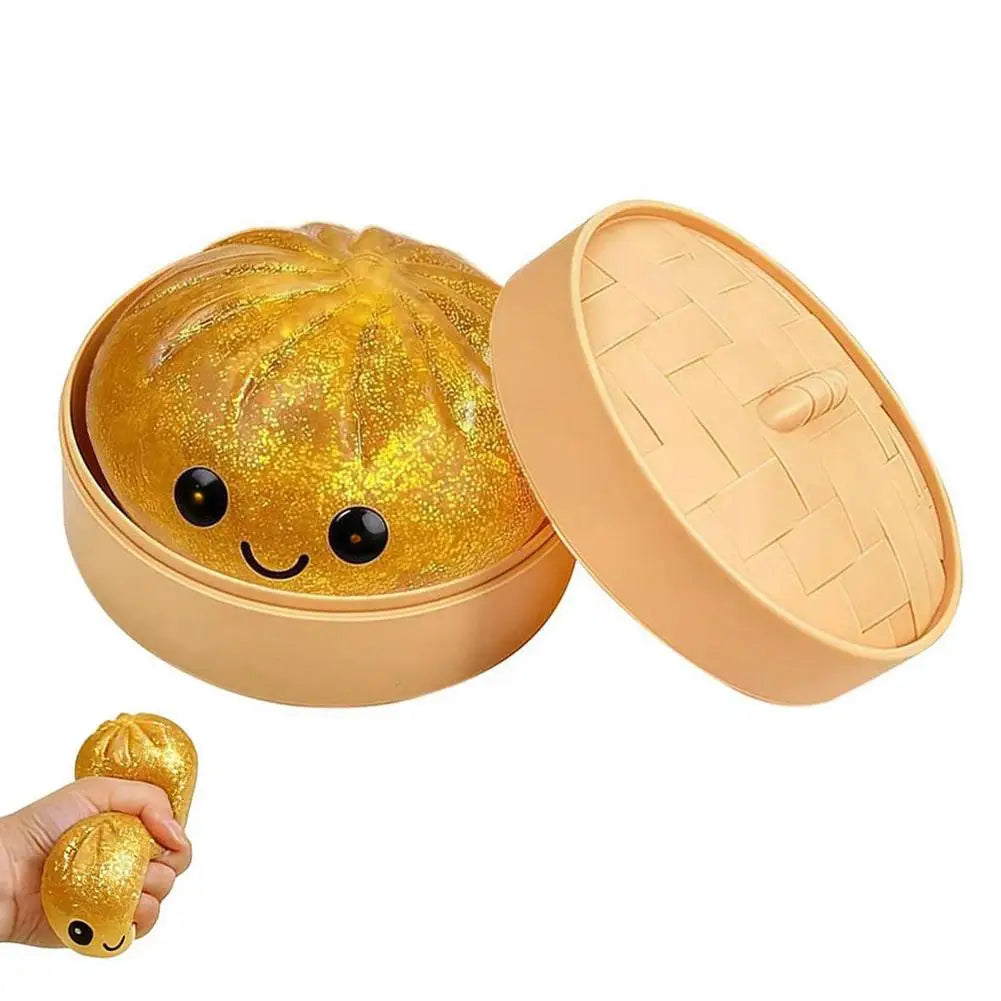 Colorful Crystal Buns Stress Relief Squeeze Toy Peaceful Pleasures Health and Wellness Golden