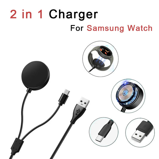2-in-1 USB-C Charger for Samsung Galaxy Watch 8/7/6/5/4 Peaceful Pleasures Health and Wellness
