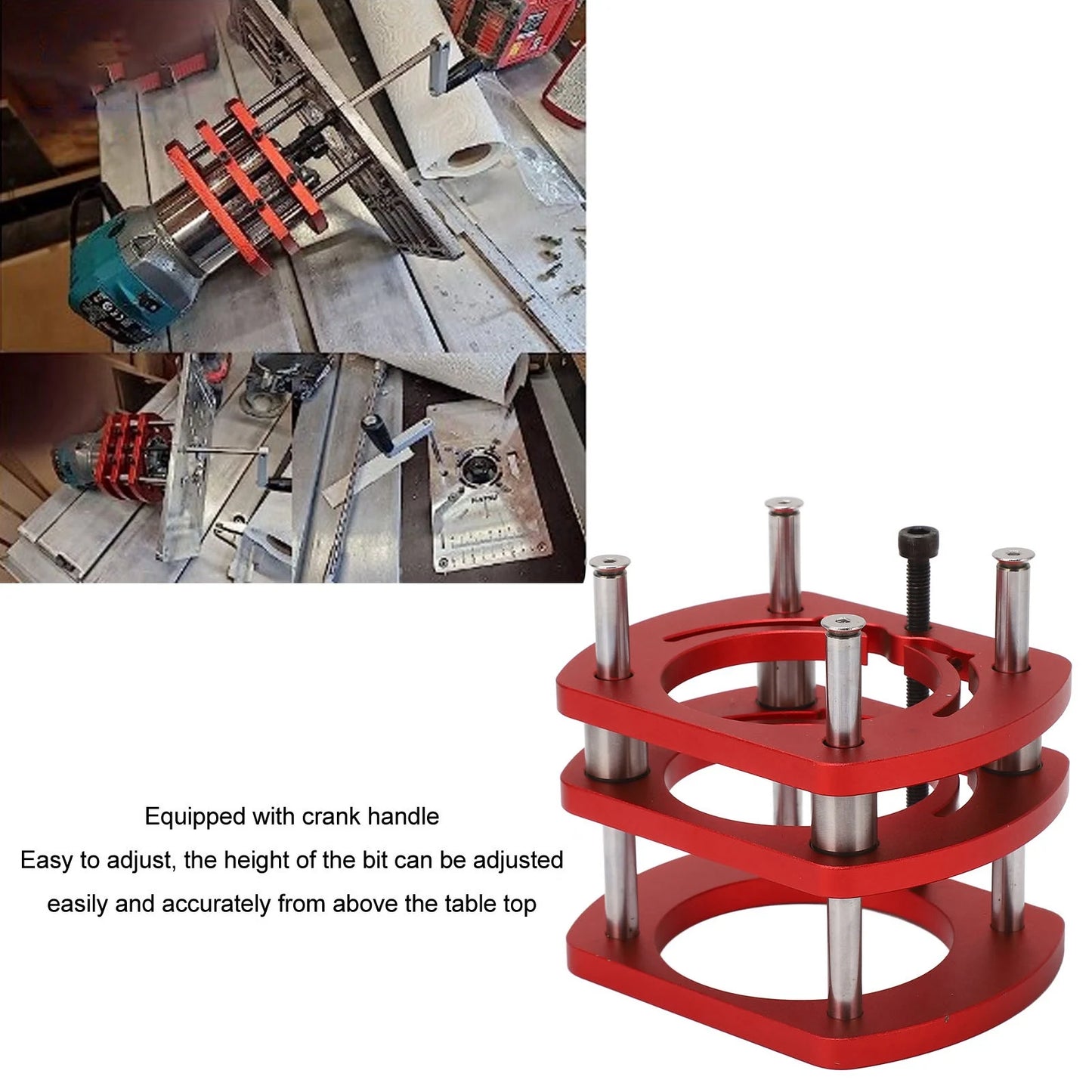 Router Table Lift System Anti Rust Router Lift Base Firm Clamping High Strength with Crank Handle for Small Trimming Machines Peaceful Pleasures Health and Wellness