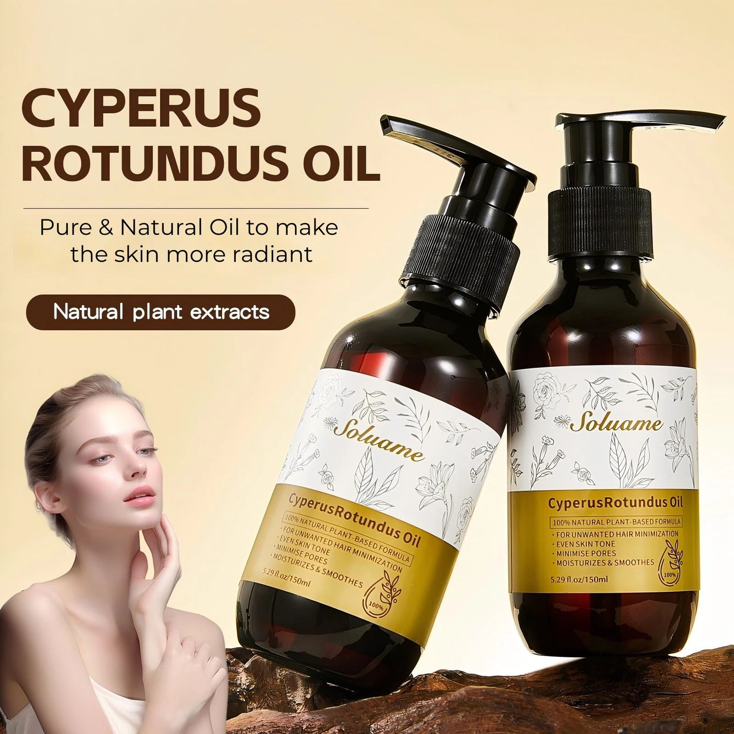 Cyperus Rotundus Oil for Hair Growth Reduction and Skin Care