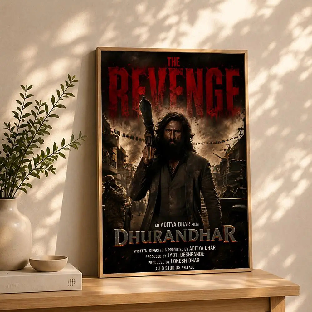 Movie-Dhurandhar 2 Poster HD Self Adhesive Waterproof Wall Art Ideal for Home Office Dorm Bedroom Great Gift Peaceful Pleasures Health and Wellness