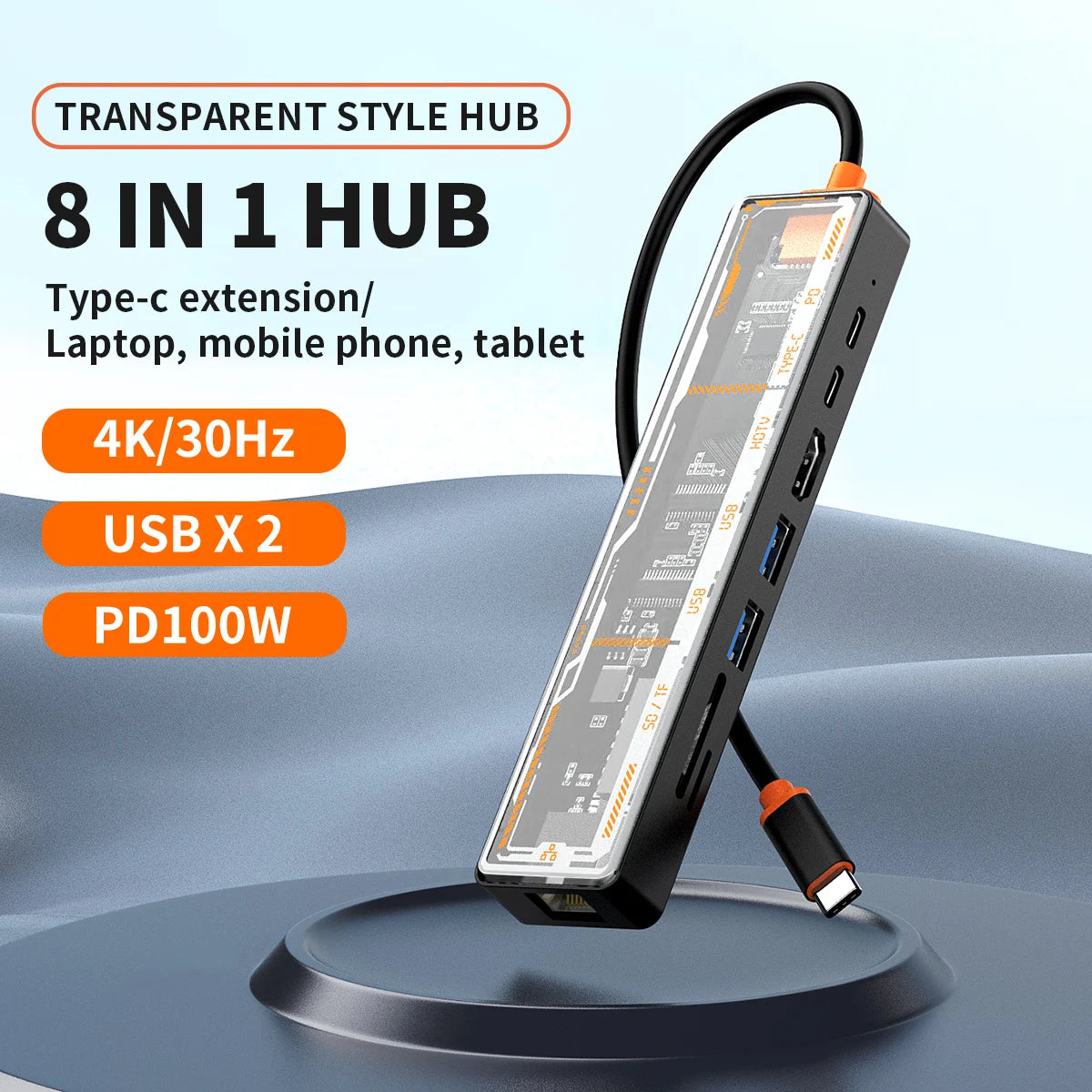 8-in-1 USB-C Docking Station | HDMI, PD 100W, RJ45, USB 3.0 USB-C Docking Station Peaceful Pleasures Health and Wellness
