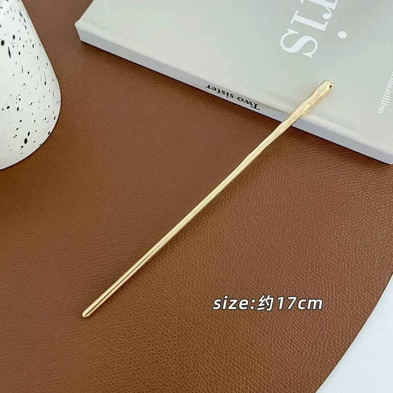 4pcs Trendy Metal Hair Accessories for Women, Minimalist Geometric Bump Hairpin Hair Sticks, Headwear Hairstyle Jewelry Peaceful Pleasures Health and Wellness R