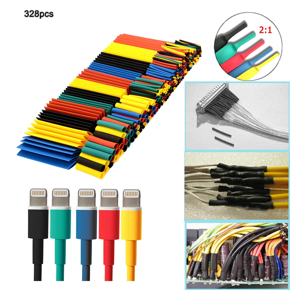 Heat-shrink Tubing Thermoresistant Tube Heat Shrink Wrapping Kit Polyolefin Shrinking Assorted Heat Shrink Tubing Wire Cable Peaceful Pleasures Health and Wellness