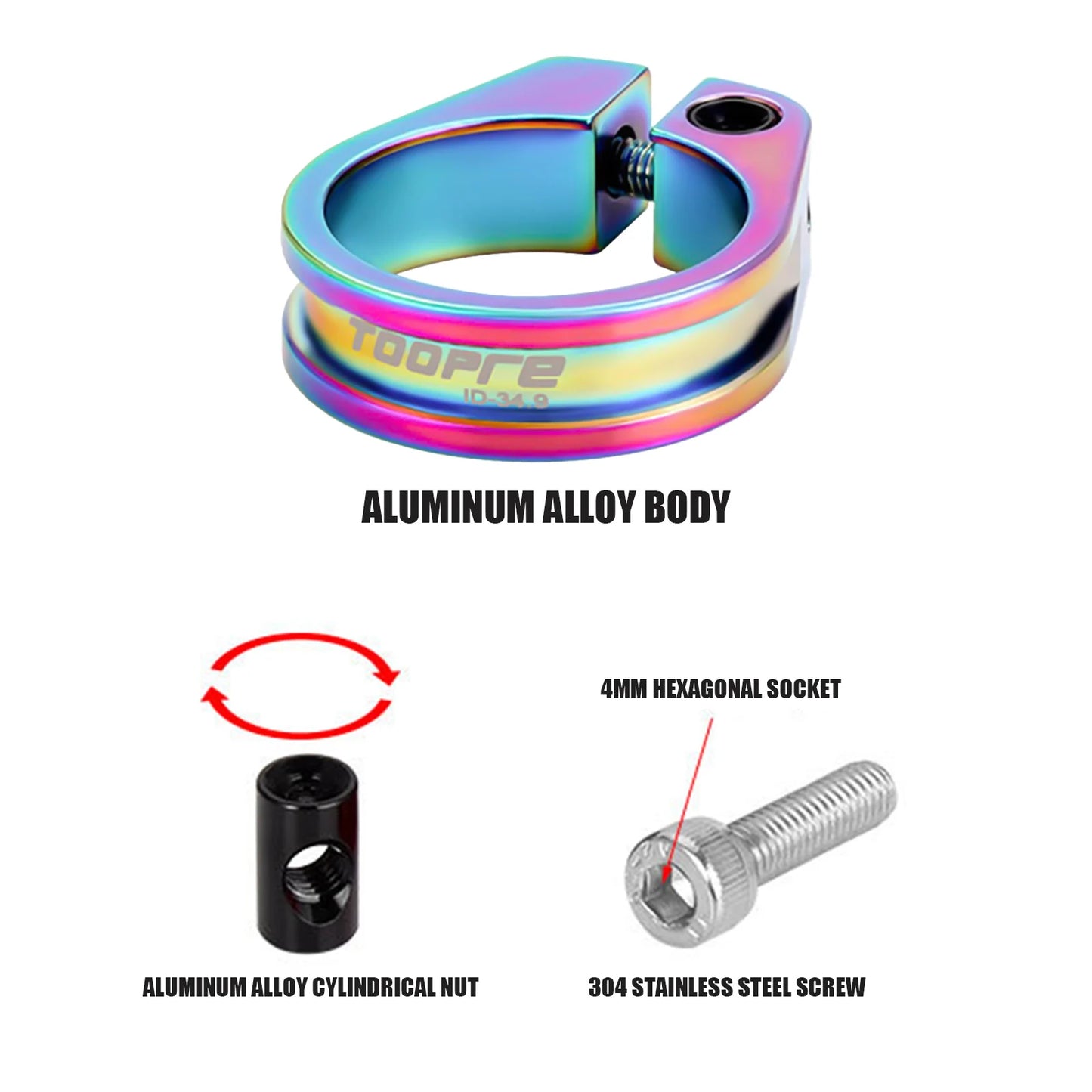 Aluminum Alloy Road Bike Seat Clamp Bicycle Seatpost Collar Clamp Tube Clips Gift for Cycling Enthusiasts Peaceful Pleasures Health and Wellness