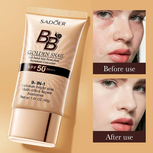 SPF50 Sunscreen BB Cream Face Makeup Foundation Primer Moisturizer Concealer Sun Block Protection Isolation Peaceful Pleasures Health and Wellness
