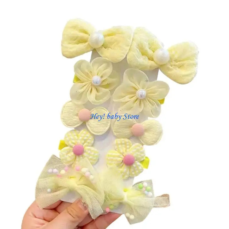 Baby Girl Flower Hair Clip Set – 10 Pcs Cute Hairpins