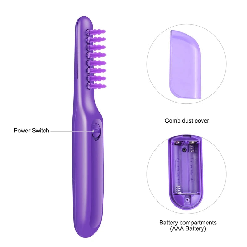 Multi-Functional Electric Detangling Brush Wet Dry Hair Comb for Hair Care Metal Handle Plastic Material for Household Hotel Use Peaceful Pleasures Health and Wellness