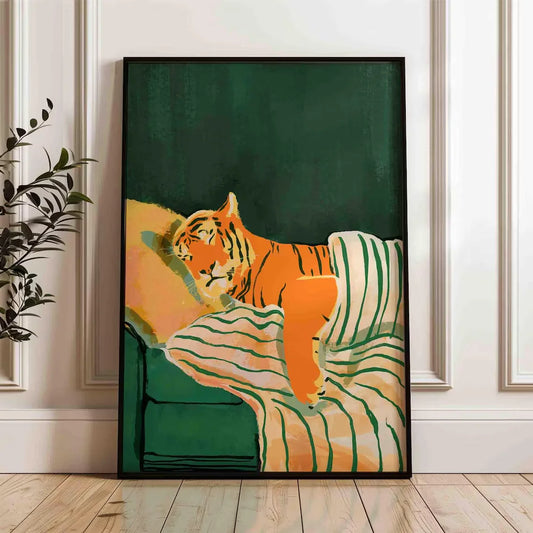 Emerald Green Tiger Canvas Wall Art | Modern Animal Print Canvas Wall Art Peaceful Pleasures Health and Wellness