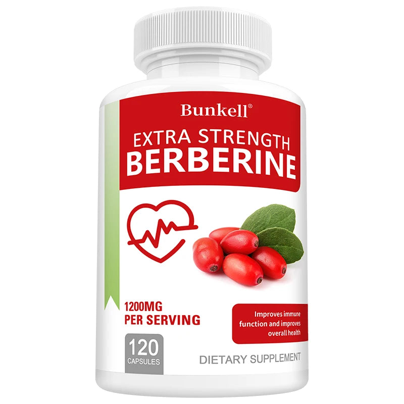 Berberine HCl 1200mg - Enhance Energy, Metabolism, Cardiovascular & Digestive Health, Immune Support, Anti-oxidant, Anti-aging Peaceful Pleasures Health and Wellness 120 count-1 bottle