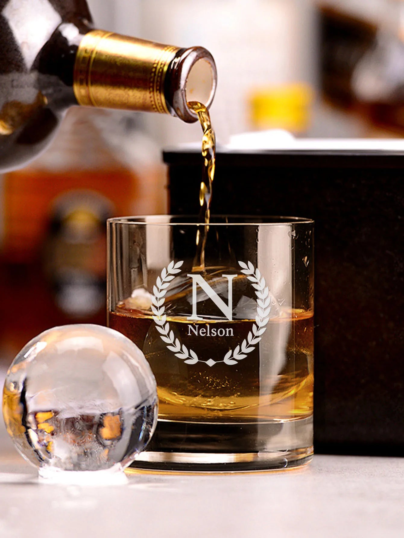 Custom Name Whiskey Glass Personalized Tumbler Engraved Gift For Him Her Dad Husband Anniversary Valentine Birthday Father Day Peaceful Pleasures Health and Wellness